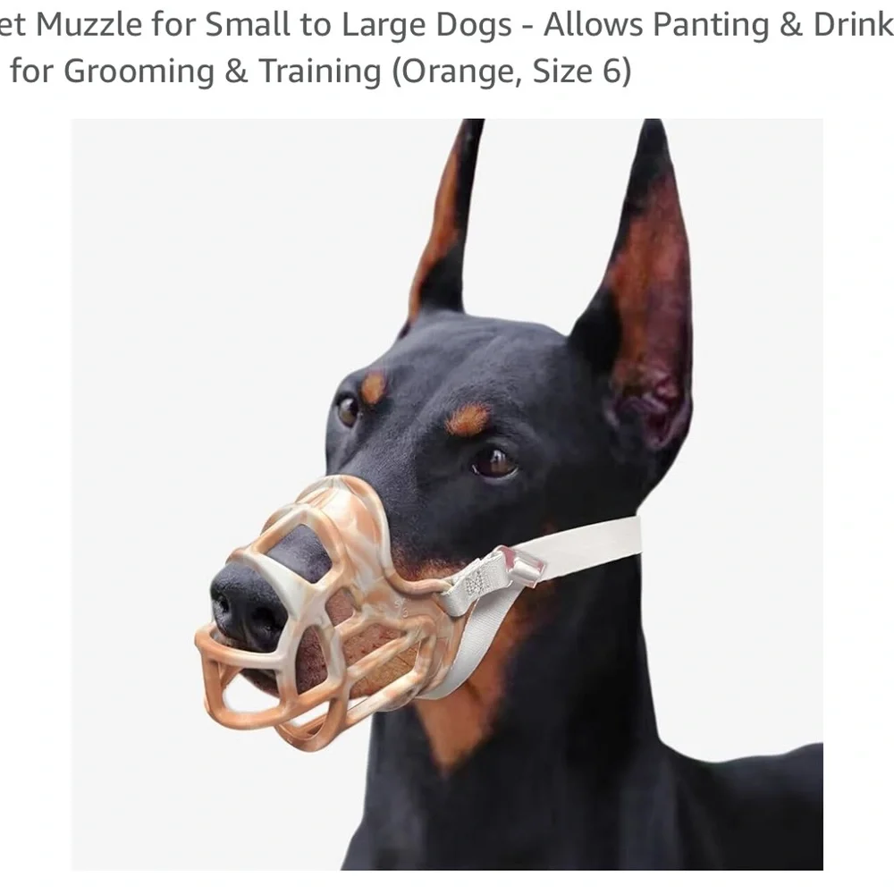 Comfortable Dog Muzzle for Grooming - Tan NWT